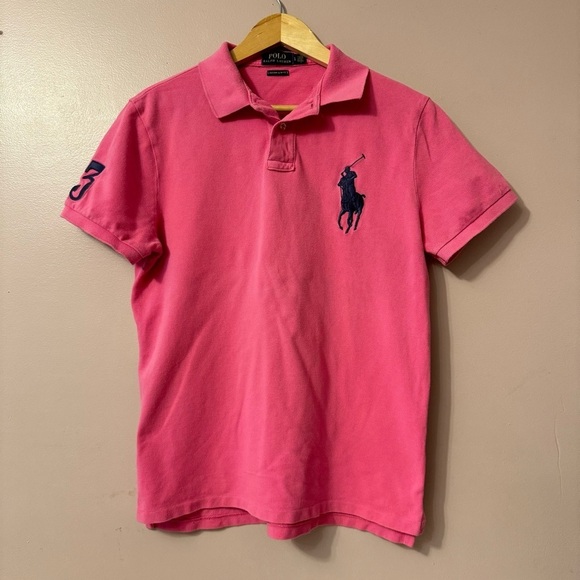 Polo Ralph Lauren Other - Polo Ralph Lauren L Pink  With Light Blue Big Pony Slim Custom Fit Preppy
